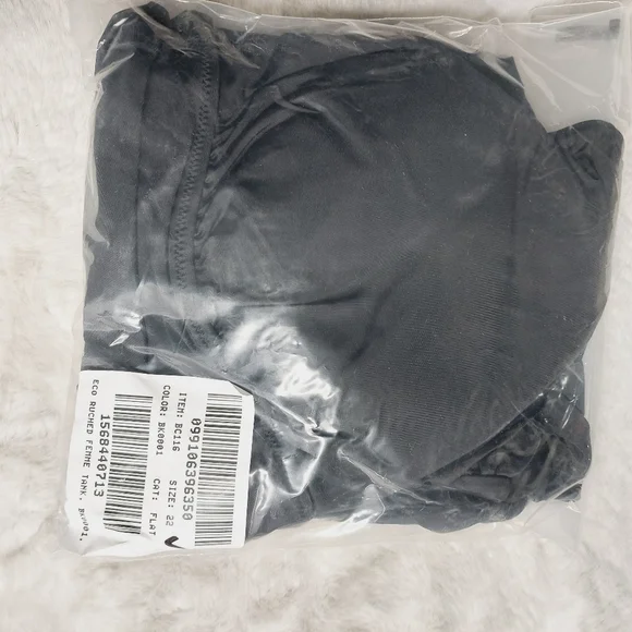 New J. Crew Ruched Black V-neck One-Piece P854 - Picture 4 of 4